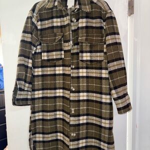 H&M Checkered Wool Blend Jacket